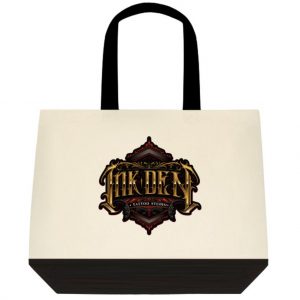 Inkden Logo Two Tone Deluxe Classic Cotton Tote Bags Front side