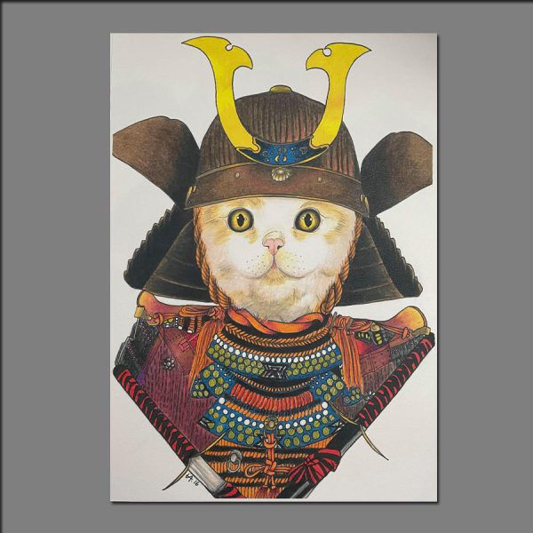 Print Samurai Cat Shining limited editions of 20 by Holly
